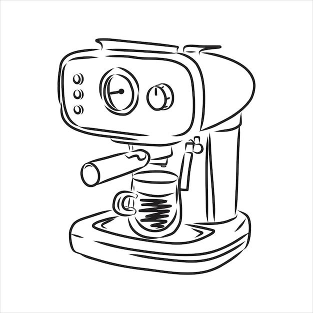 Koffiemachine doodle koffiemachine vectorillustratie