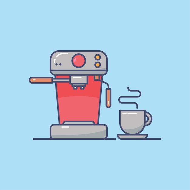 Vector koffiemachine illustratie achtergrond