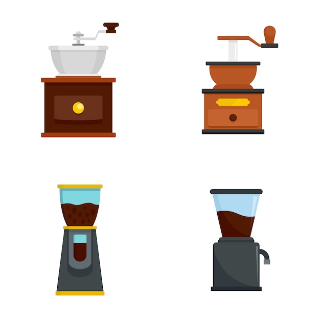 Koffiemolen icon set