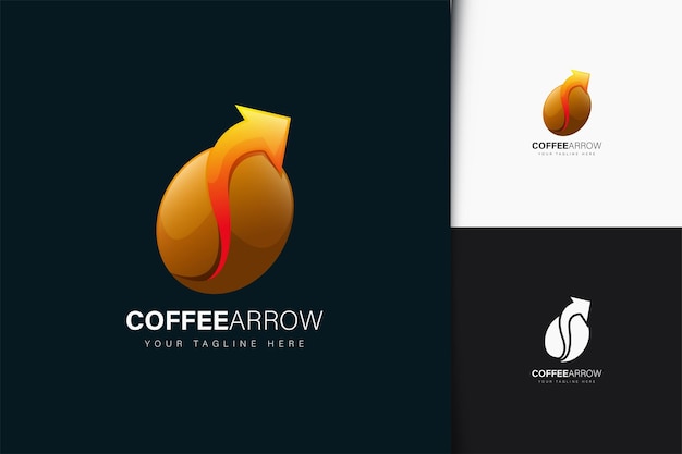 Koffiepijl logo-ontwerp met verloop