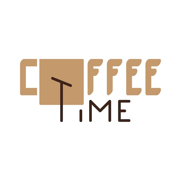 Koffietijd typografie plat ontwerp
