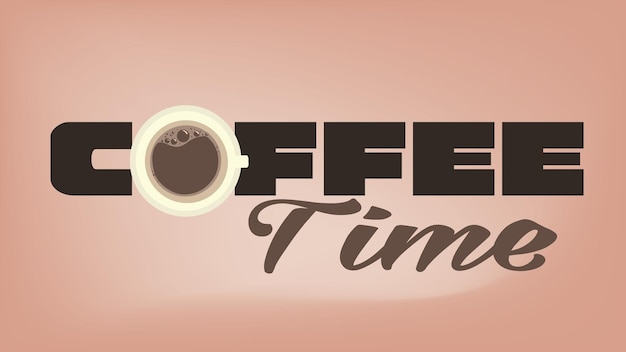 Koffietijdconcept met een kop warme aromatische koffie met wijzerplaat