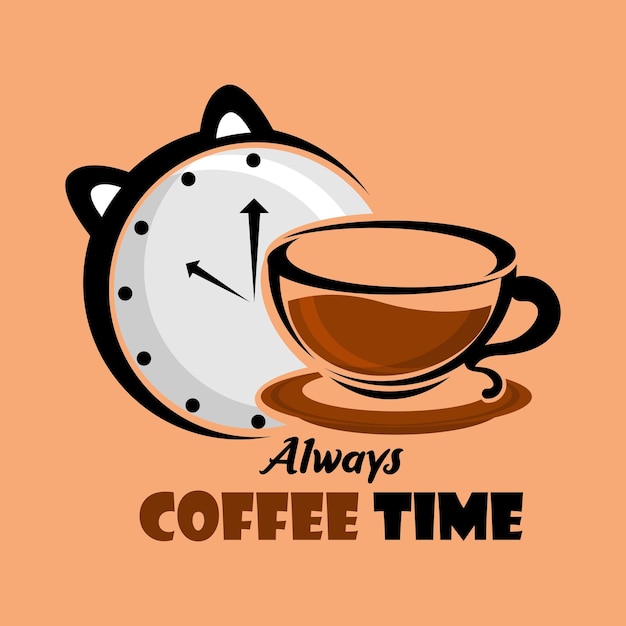Vector koffietijdlogo voor winkelcafé