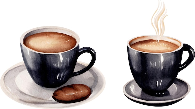 Koffiezet aquarel illustratie