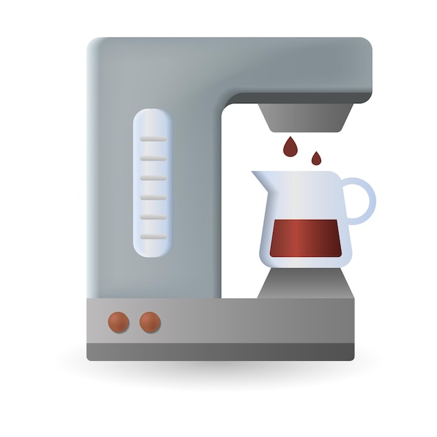 Koffiezetapparaat icoon 3d illustratie uit koffie collectie Creatief koffiezetapparaat 3d pictogram voor webdesign templates infographics en meer