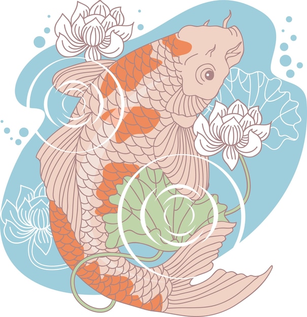 Koi carp decorative style