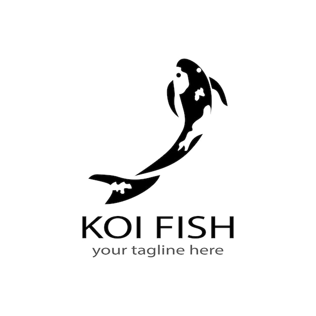 Modello di vettore di simboli e logo animale di pesce koi