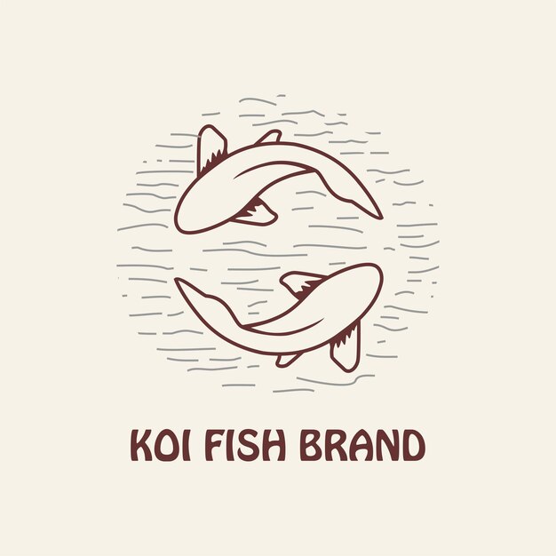 Koi fish brand design vector