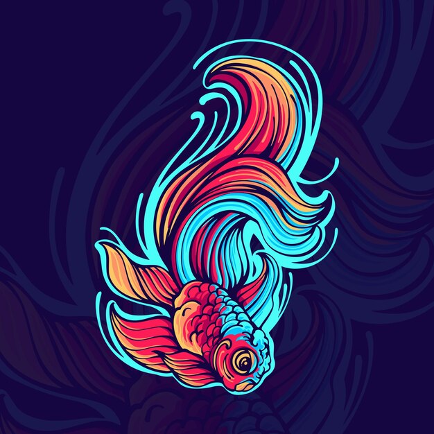 Illustrazione di pesce koi