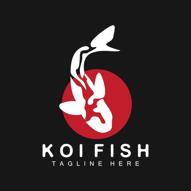 Koi fish logo design chinese lucky and triumph siervissen vector company brand gold fish icon