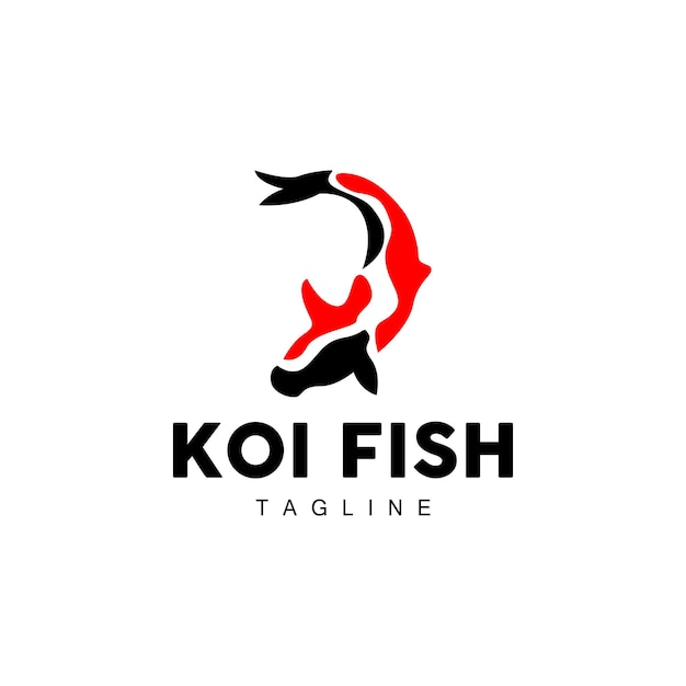 잉어 물고기 로고 디자인 중국 행운과 승리 장식용 물고기 벡터 회사 브랜드 금붕어 아이콘