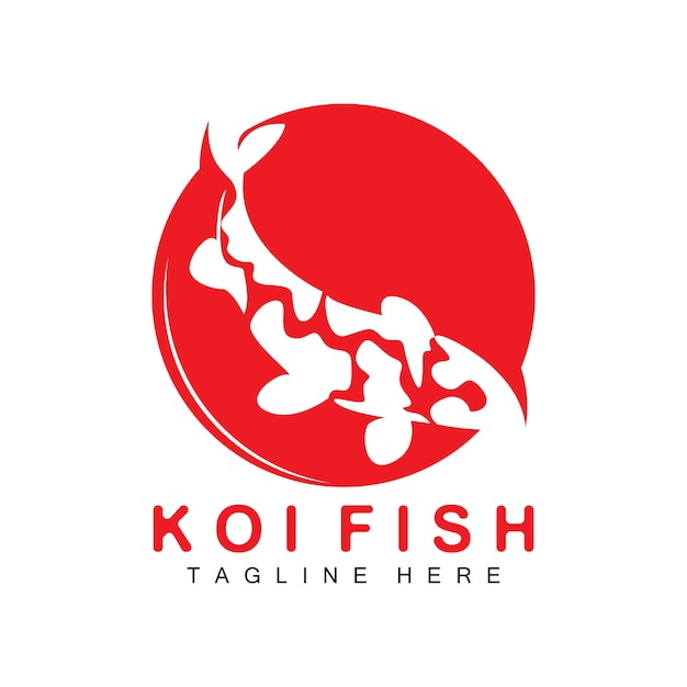 Koi Fish Logo Design Chinese Lucky And Triumph Ornamental Fish Vector Company Brand Gold Fish Icon