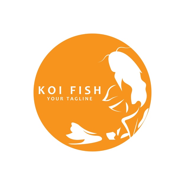 Vector koi fish logo design chinese lucky and triumph ornamental fish vector company brand gold fish icon