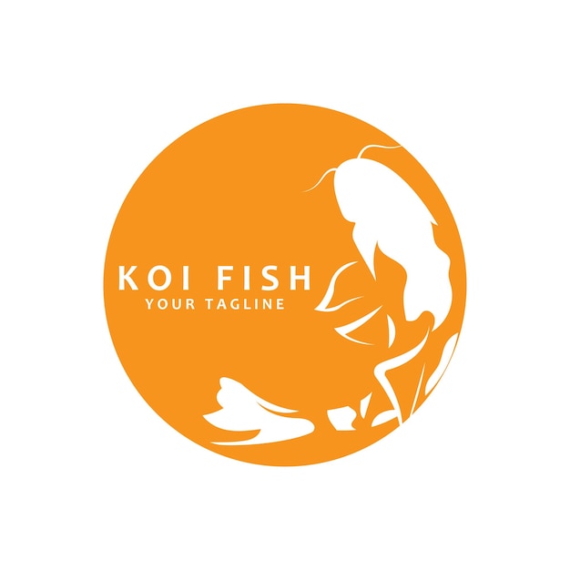 Koi Fish Logo Design Chinese Lucky And Triumph Ornamental Fish