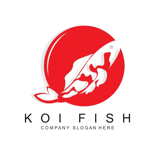 Koi Fish Logo Design Ornamental Fish Vector Aquarium Ornament Illustration Brand product