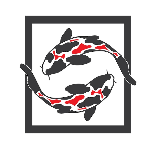 Modello di vettore di progettazione di logo di pesce koi