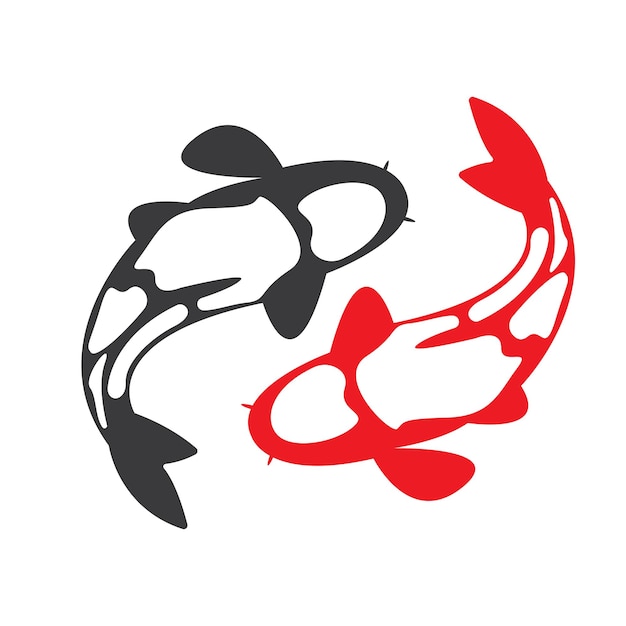 Koi Fish Logo Design Vector Template