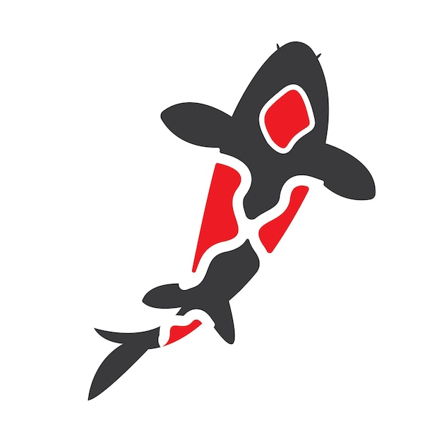鯉魚ロゴデザインベクトルテンプレート
