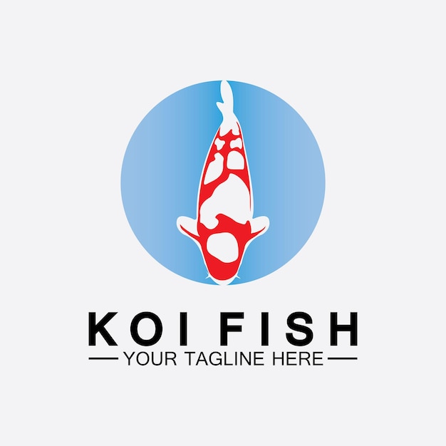 Modello di vettore di progettazione di logo di pesce koi