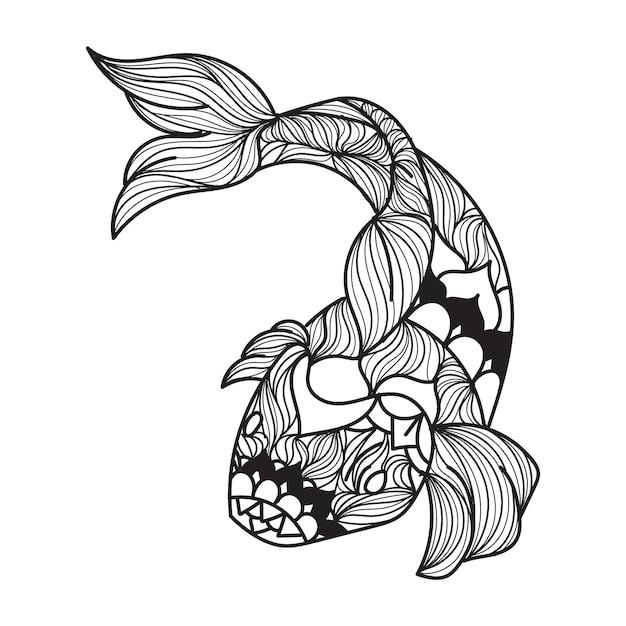 Vector koi fish mandala vector illustration