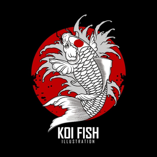 Vector koi fish tattoo illustration