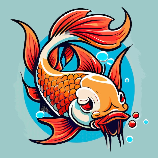 Koi fish vector icon illustration