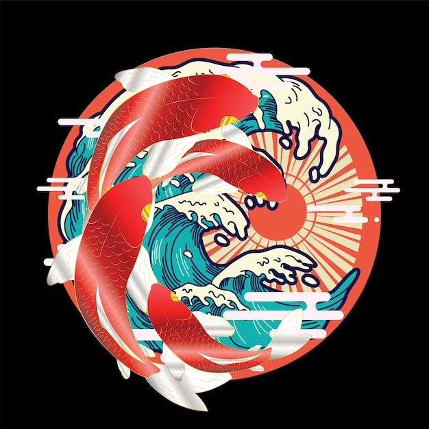 koi fish vector logo icon