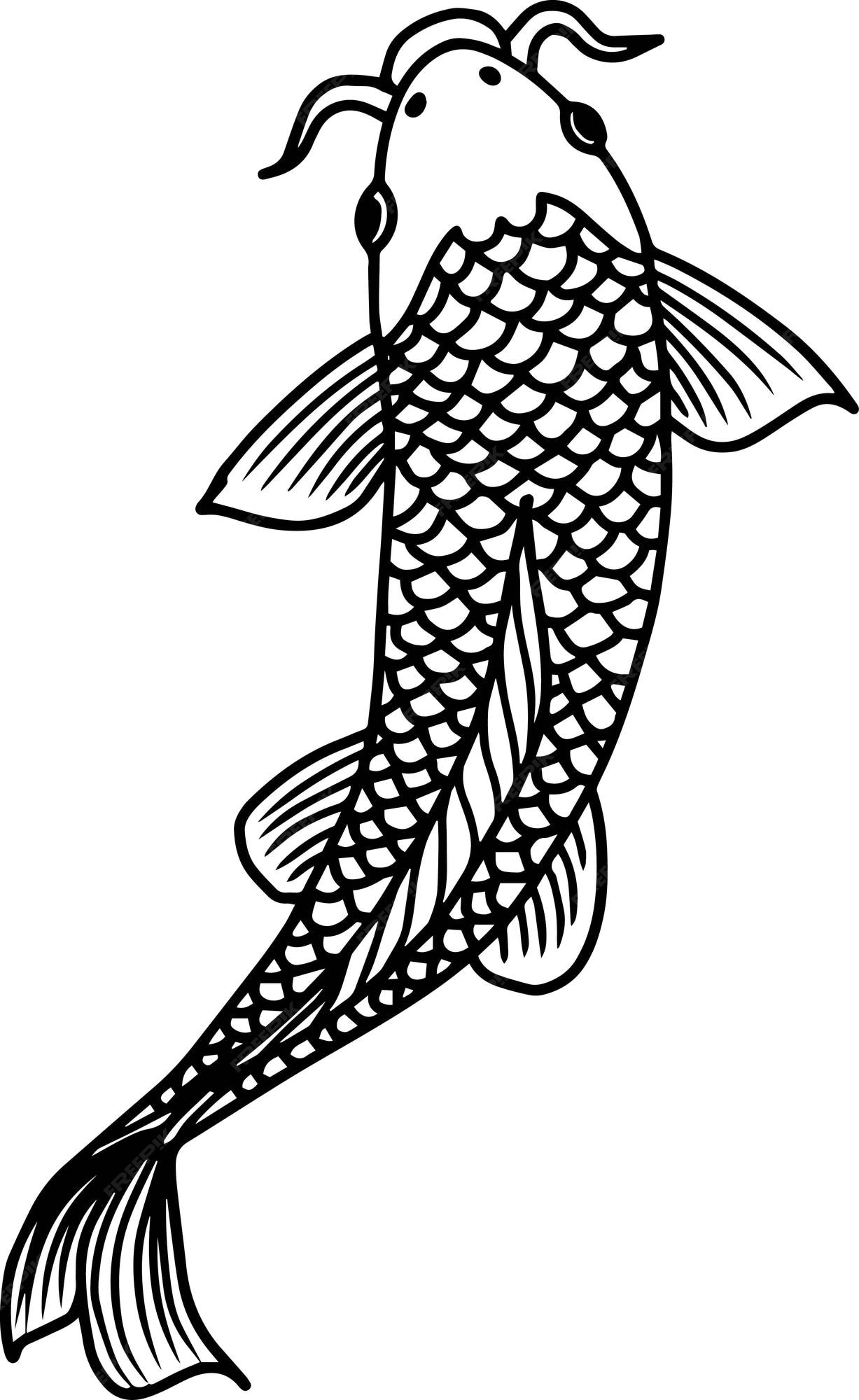 Fish drawing clipart vector design illustration. Fish set. Vector Clipart  Print