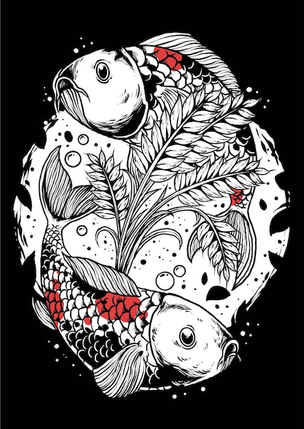 Koi Japanesse Design Vector