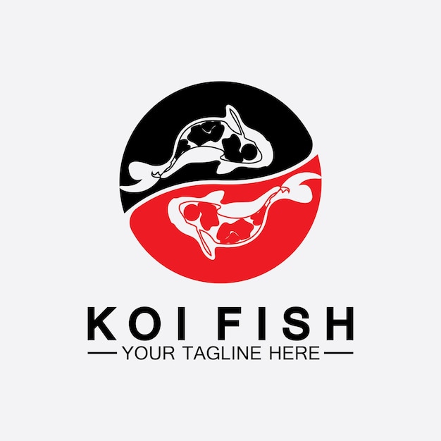 Koi vis logo vector ontwerpsjabloon