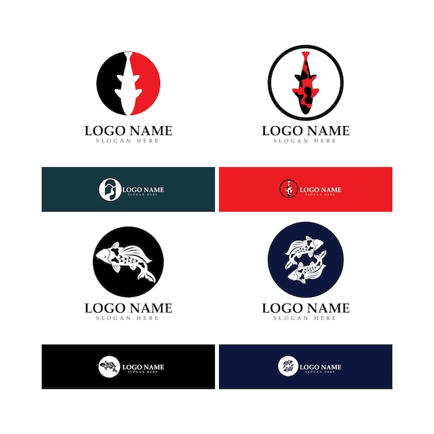 Koi Vis Logo Vector Ontwerpsjabloon