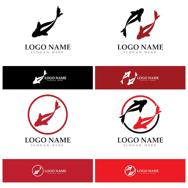 Koi Vis Logo Vector Ontwerpsjabloon