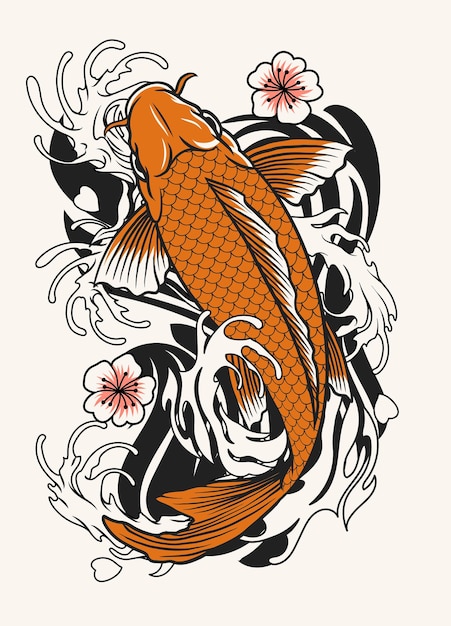 Koi vissen tattoo ontwerp