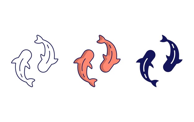 Koi vissen vector pictogram