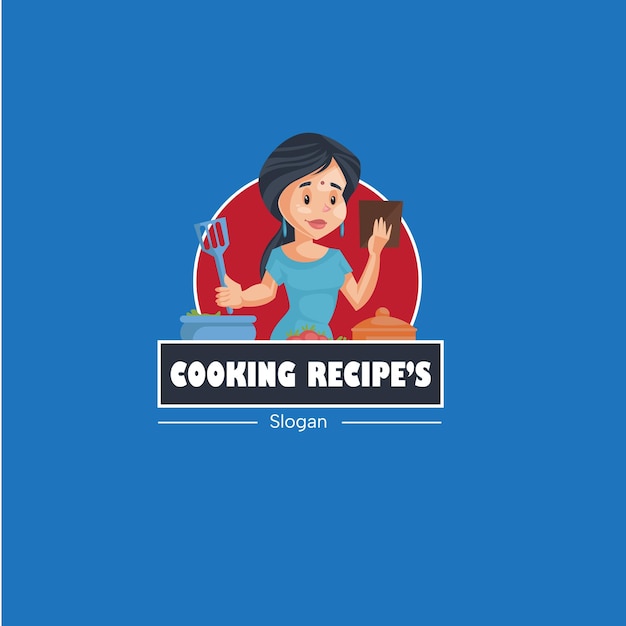 Koken recept vector mascotte logo sjabloon