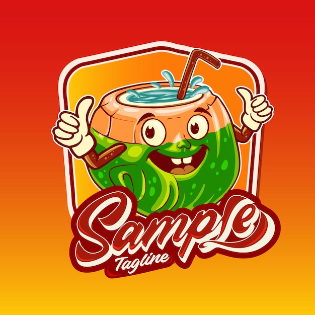 Kokosdrank logo mascotte karakter