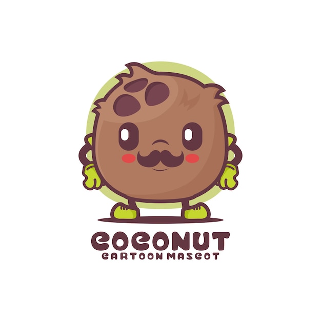 Kokosnoot cartoon mascotte fruit vectorillustratie