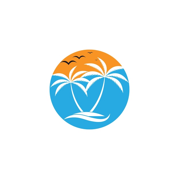 kokospalm logo vector ontwerp