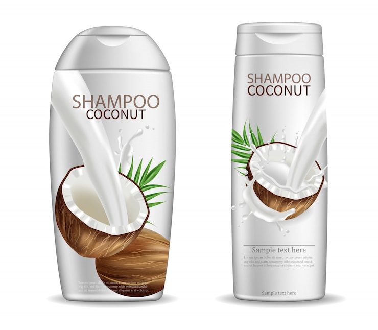 Vector kokosshampoosverpakking
