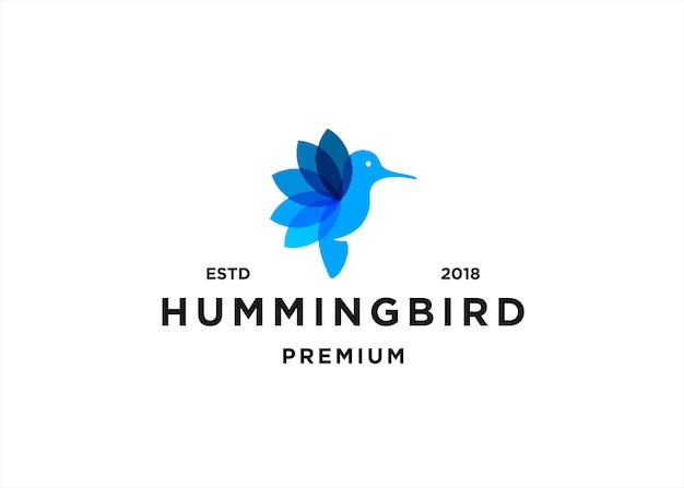 kolibrie combinatie met bloemen logo ontwerp vectorillustratie