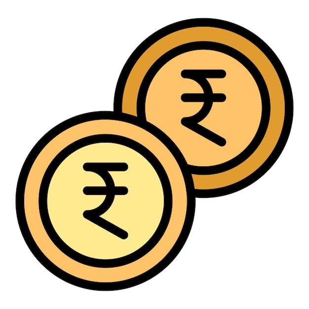 Vector kolkata coin icon outline vector city india architecture west color flat