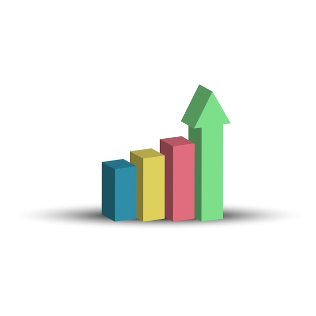 Kolom pijl-omhoog Groei voorraad diagram financiële grafiek Vector illustratie