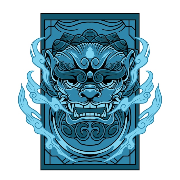 Komainu illustratie met premium kwaliteit voorraad vector