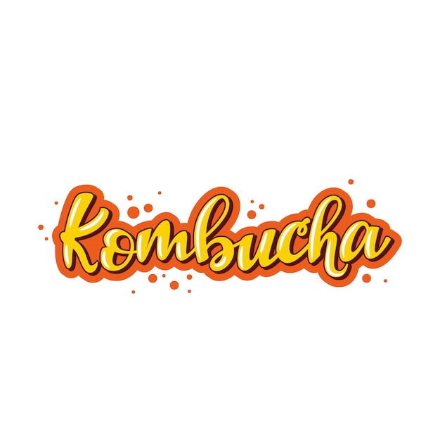 Vector kombucha lettering logo.