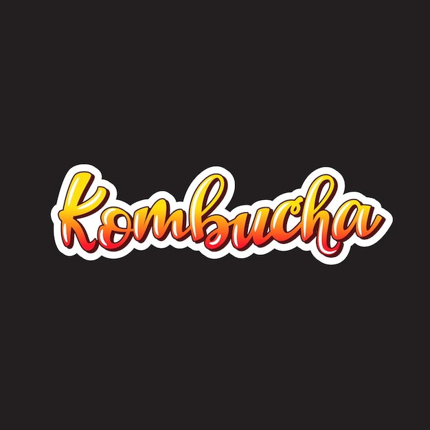 Вектор Наклейка с надписью kombucha