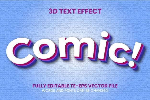 Vector komisch 3d bewerkbaar teksteffect