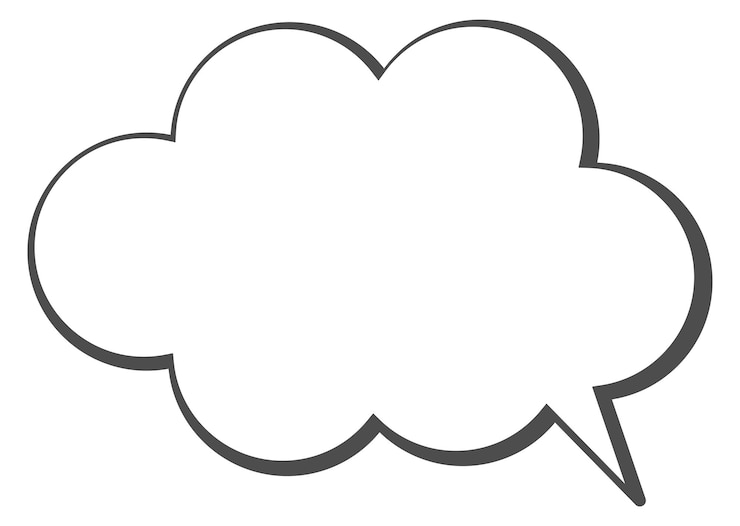 Vector komische tekstballon cloud vorm tekstbericht geïsoleerd op een witte achtergrond