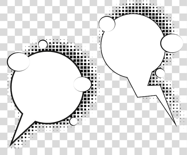 Komische tekstballonnen met halftone schaduwen. Vector illustratie eps 10 geïsoleerd op de achtergrond.