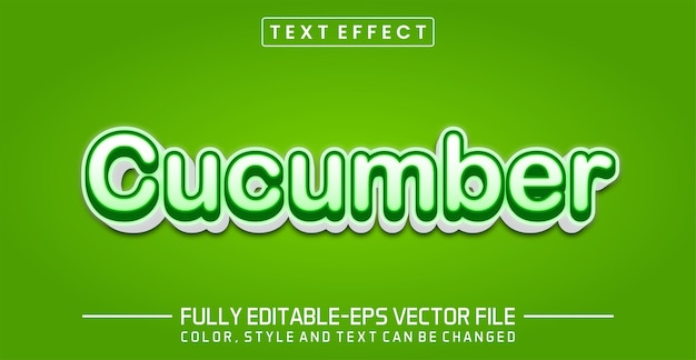 Komkommer tekststijleffect bewerkbaar