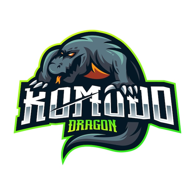 Комодо Дракон дизайн логотипа талисмана киберспорта